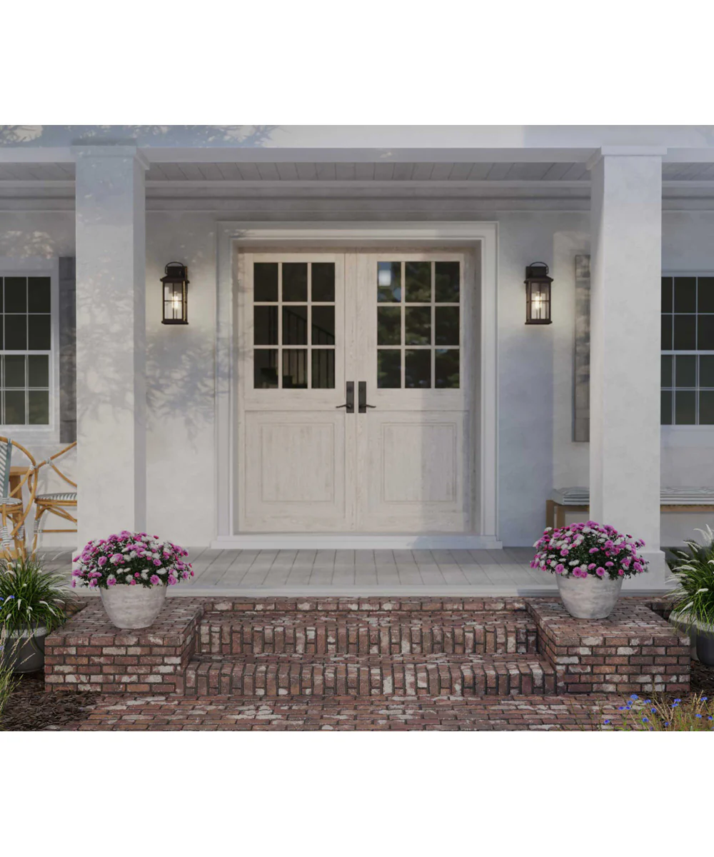 Williamston 1-Light Clear Glass Transitional Style Medium Outdoor Wall Lantern Antique Bronze - Image 2