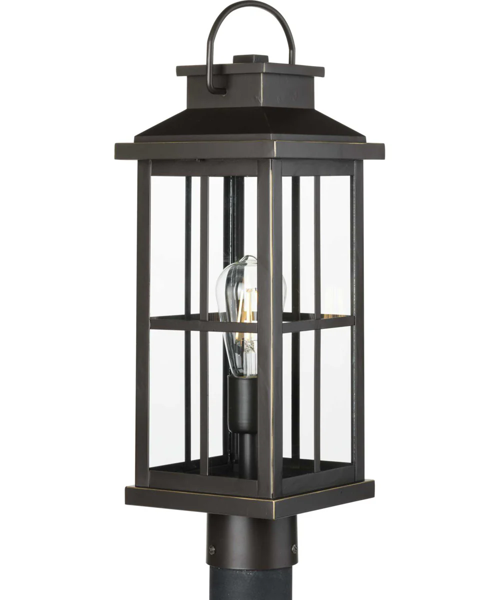 Williamston 1-Light Clear Glass Transitional Style Outdoor Post Lantern Antique Bronze - Image 2