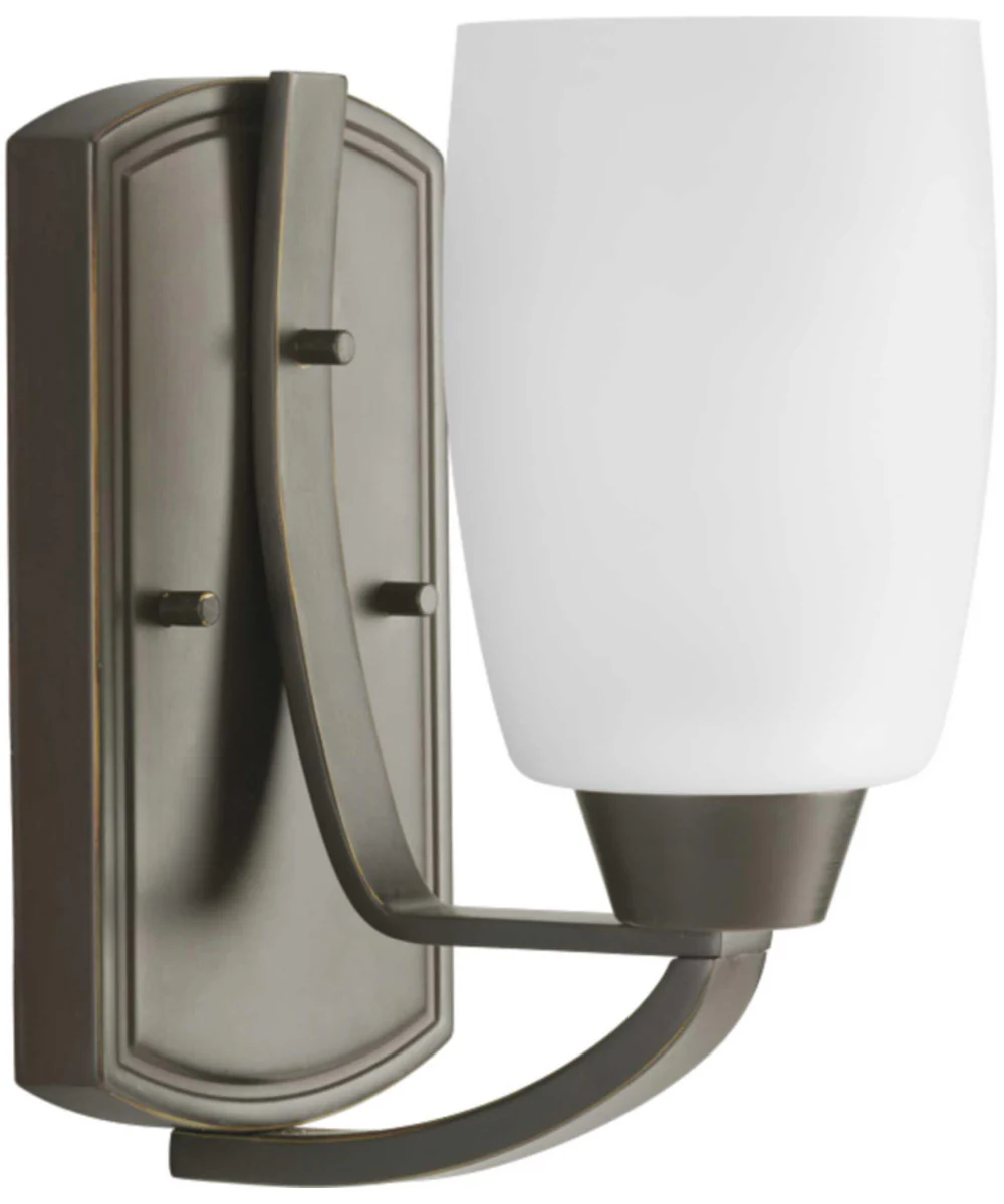 Wisten 1-Light Etched Glass Modern Bath Vanity Light Antique Bronze