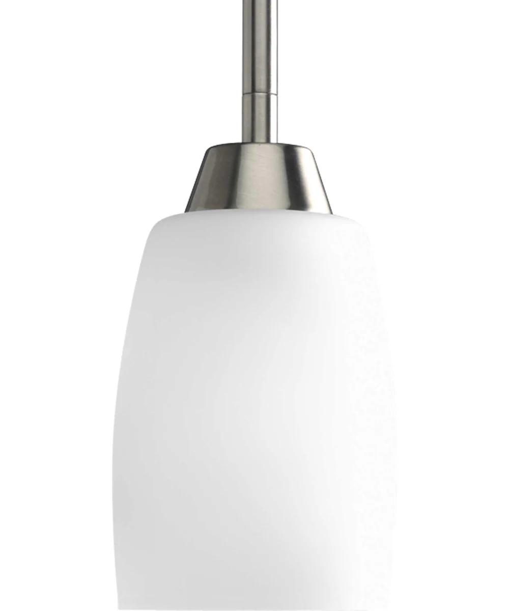 Wisten 1-Light Etched Glass Modern Mini-Pendant Light Brushed Nickel