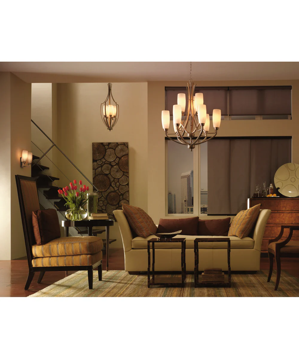 Wisten 2-Light Etched Glass Modern Bath Vanity Light Brushed Nickel - Image 2