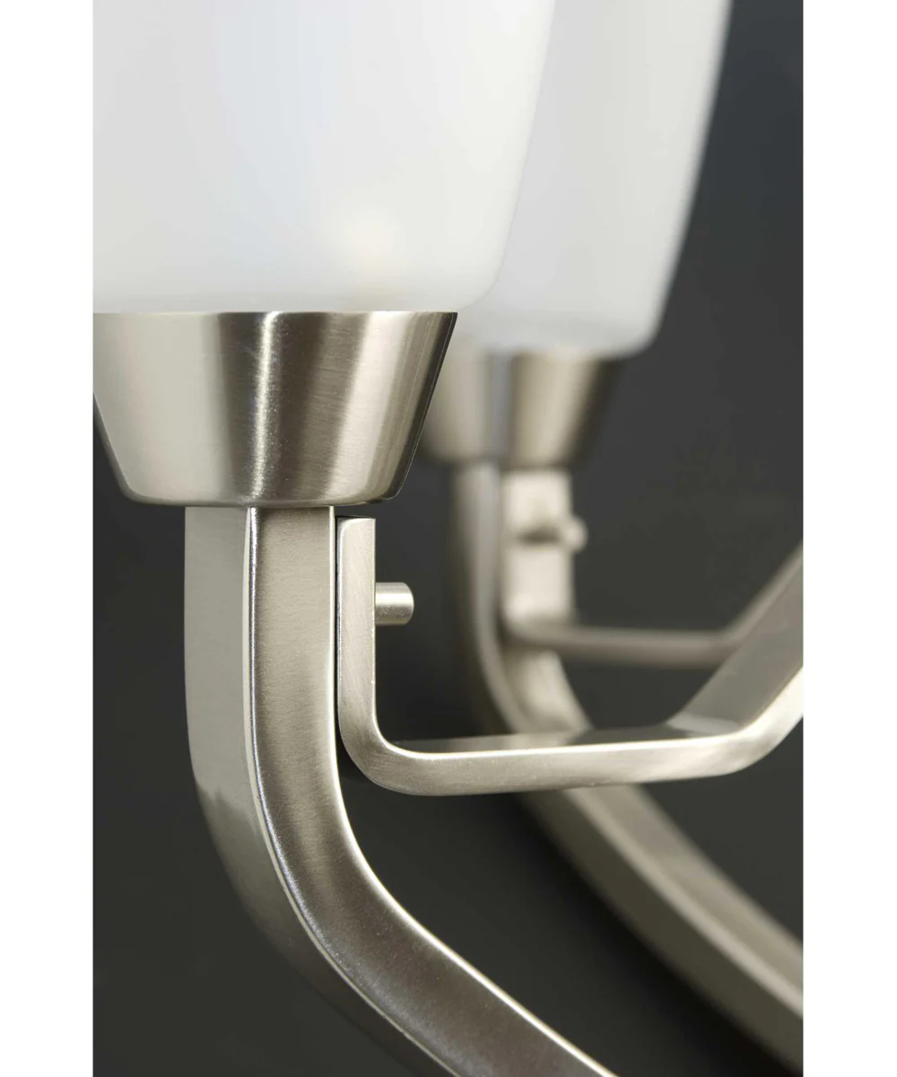 Wisten 4-Light Etched Glass Modern Chandelier Light Brushed Nickel - Image 3