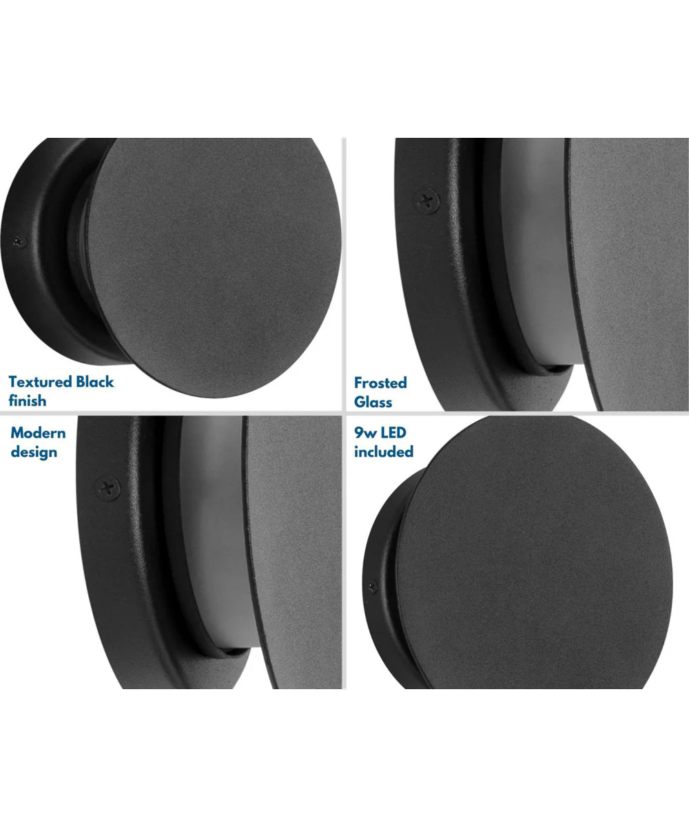Z-2020 LED 1-Light Modern Style indoor/Outdoor Wall Light Textured Black - Image 4