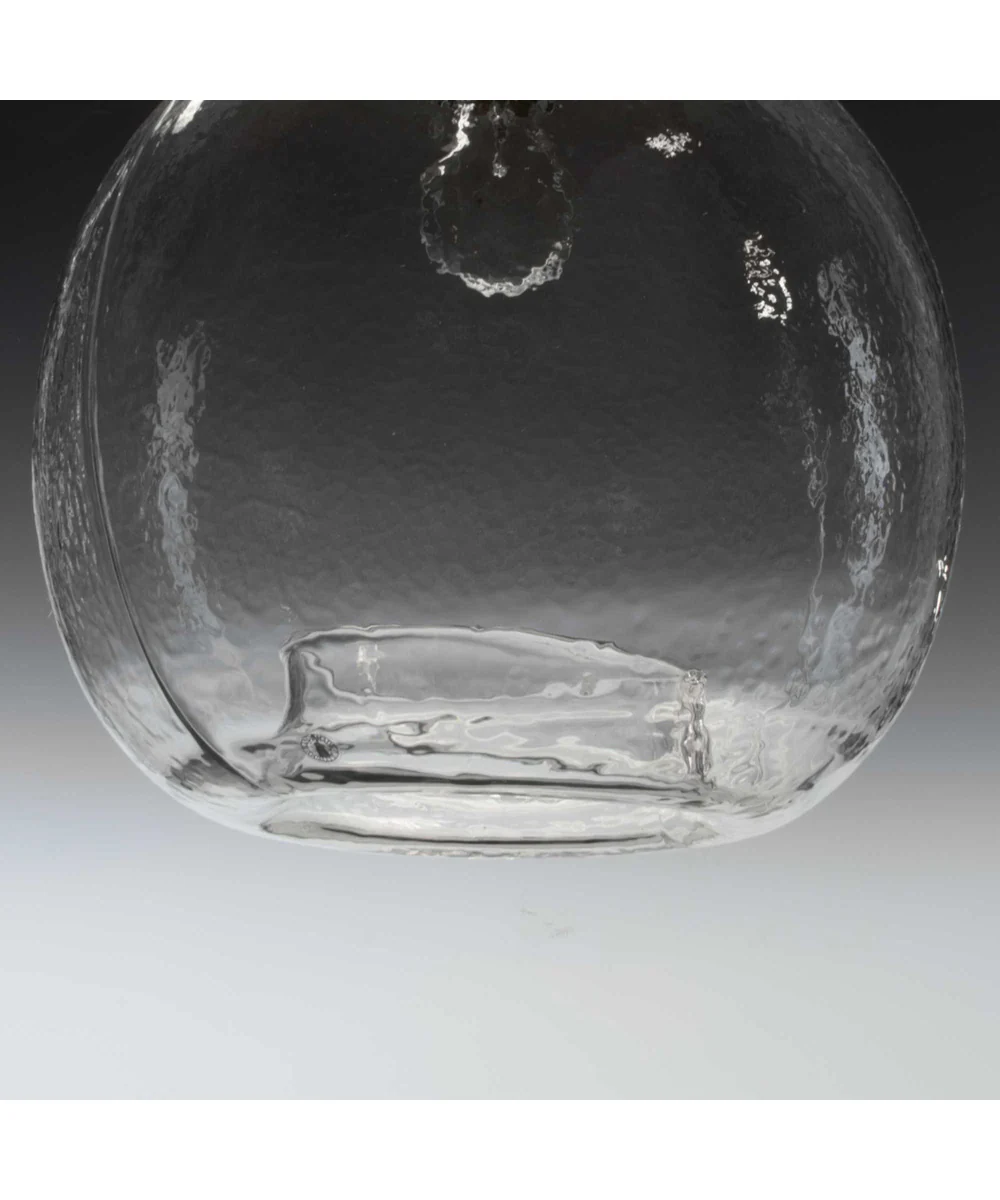 Zin 1-Light Clear Textured Glass Global Pendant Light Brushed Nickel - Image 2