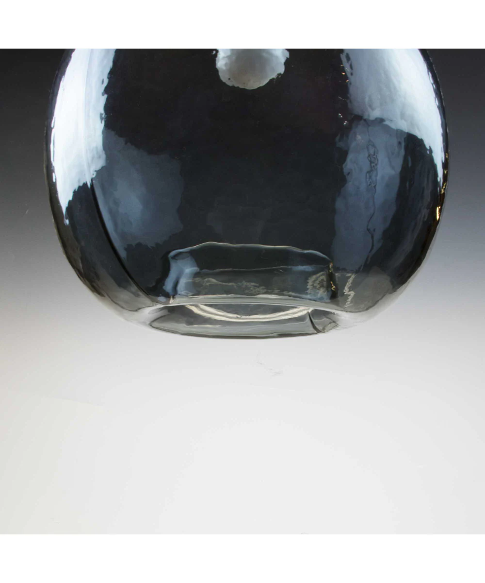 Zin 1-Light Recycled Blue Textured Glass Global Pendant Light Antique Bronze - Image 4