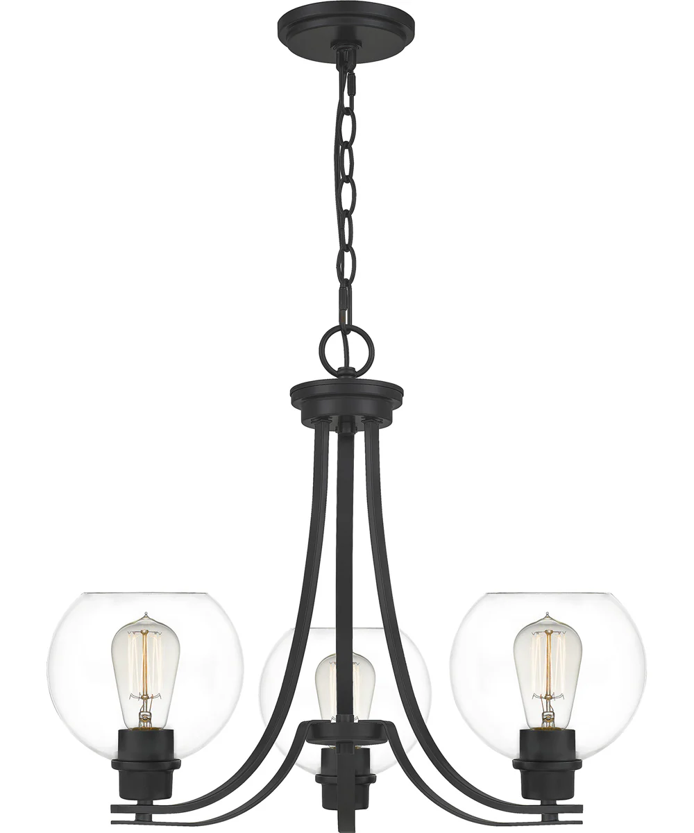 Pruitt 3-light Chandelier Matte Black