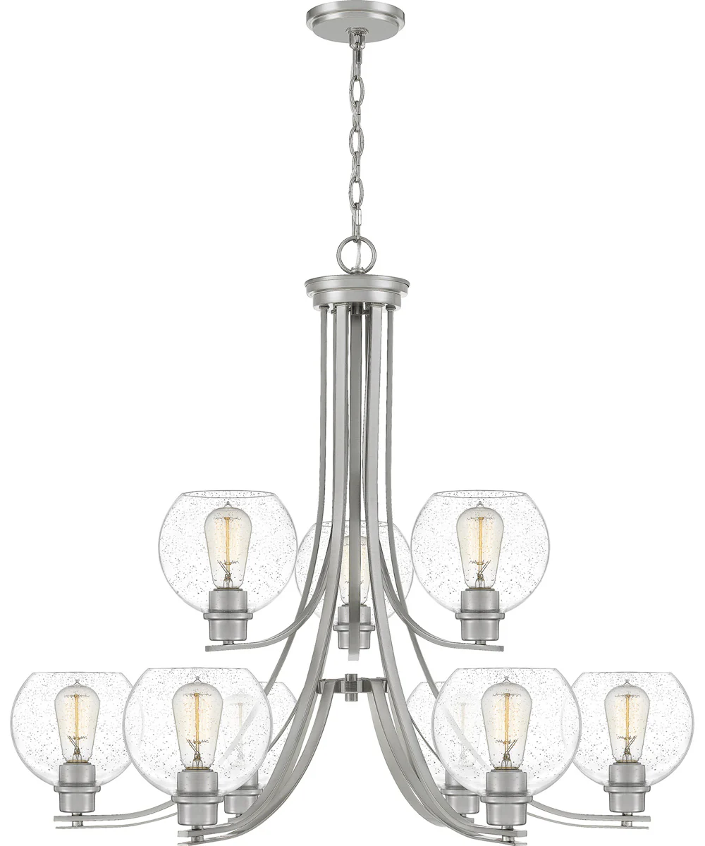 Pruitt 9-light Chandelier Brushed Nickel - Image 2