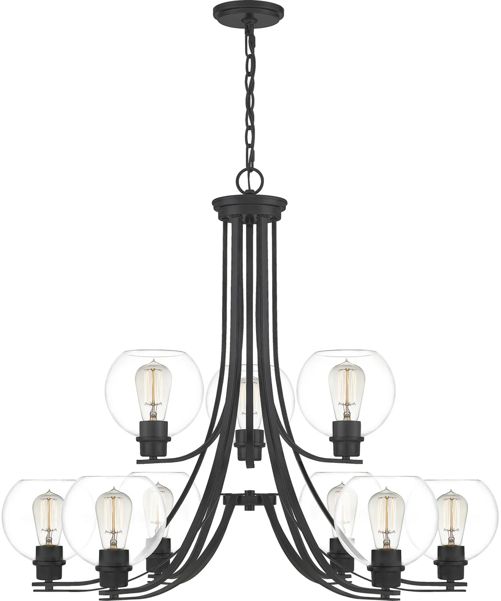 Pruitt 9-light Chandelier Matte Black - Image 2