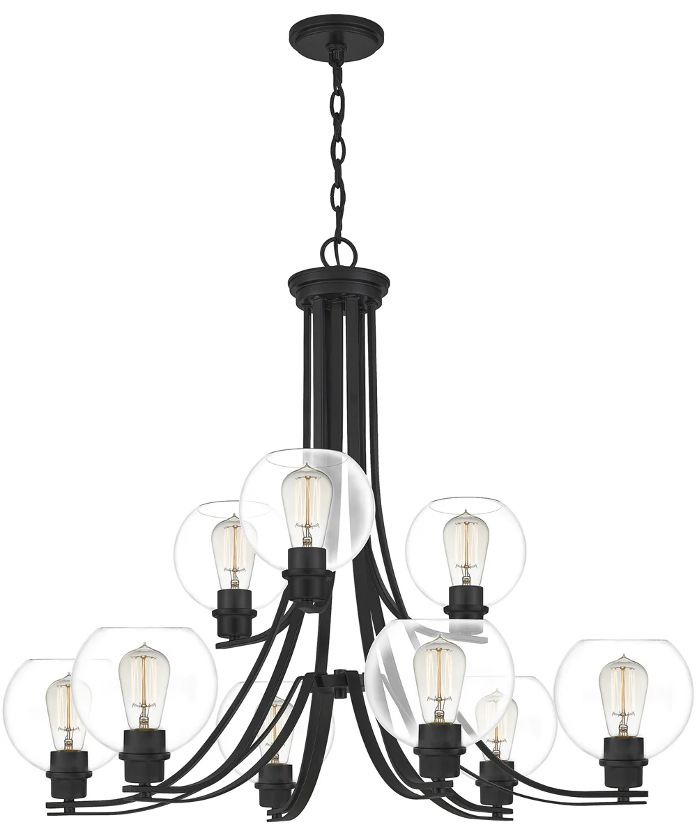 Pruitt 9-light Chandelier Matte Black - Image 4