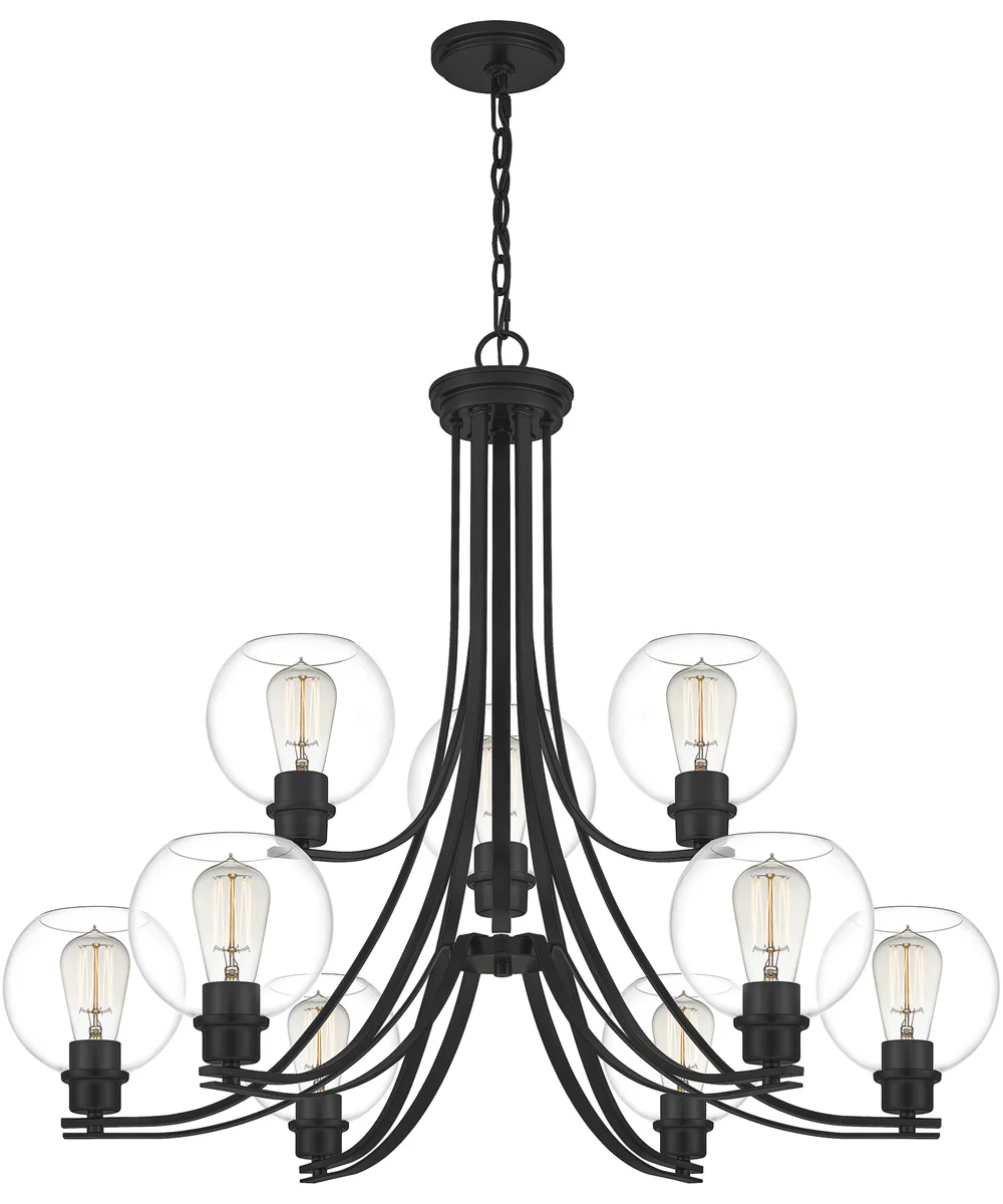 Pruitt 9-light Chandelier Matte Black - Image 5