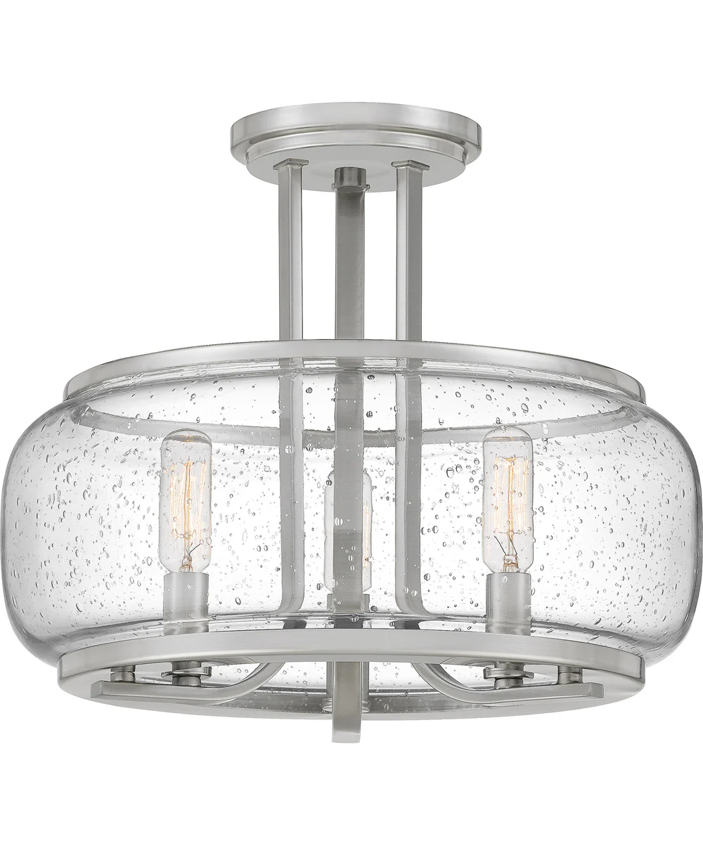 Pruitt Medium 3-light Semi Flush Mount Brushed Nickel - Image 2