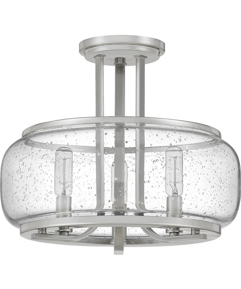 Pruitt Medium 3-light Semi Flush Mount Brushed Nickel - Image 3