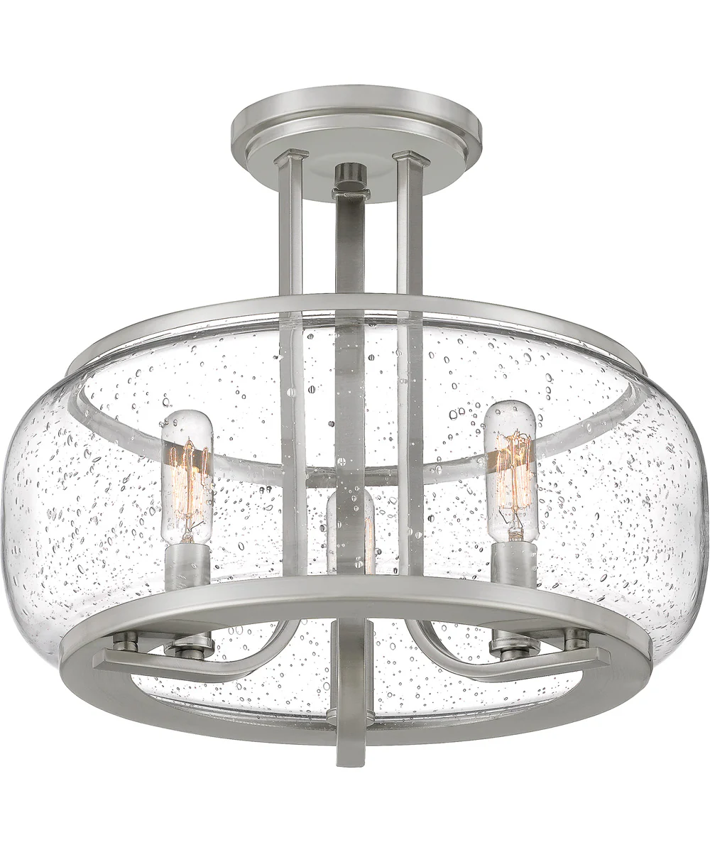 Pruitt Medium 3-light Semi Flush Mount Brushed Nickel - Image 5