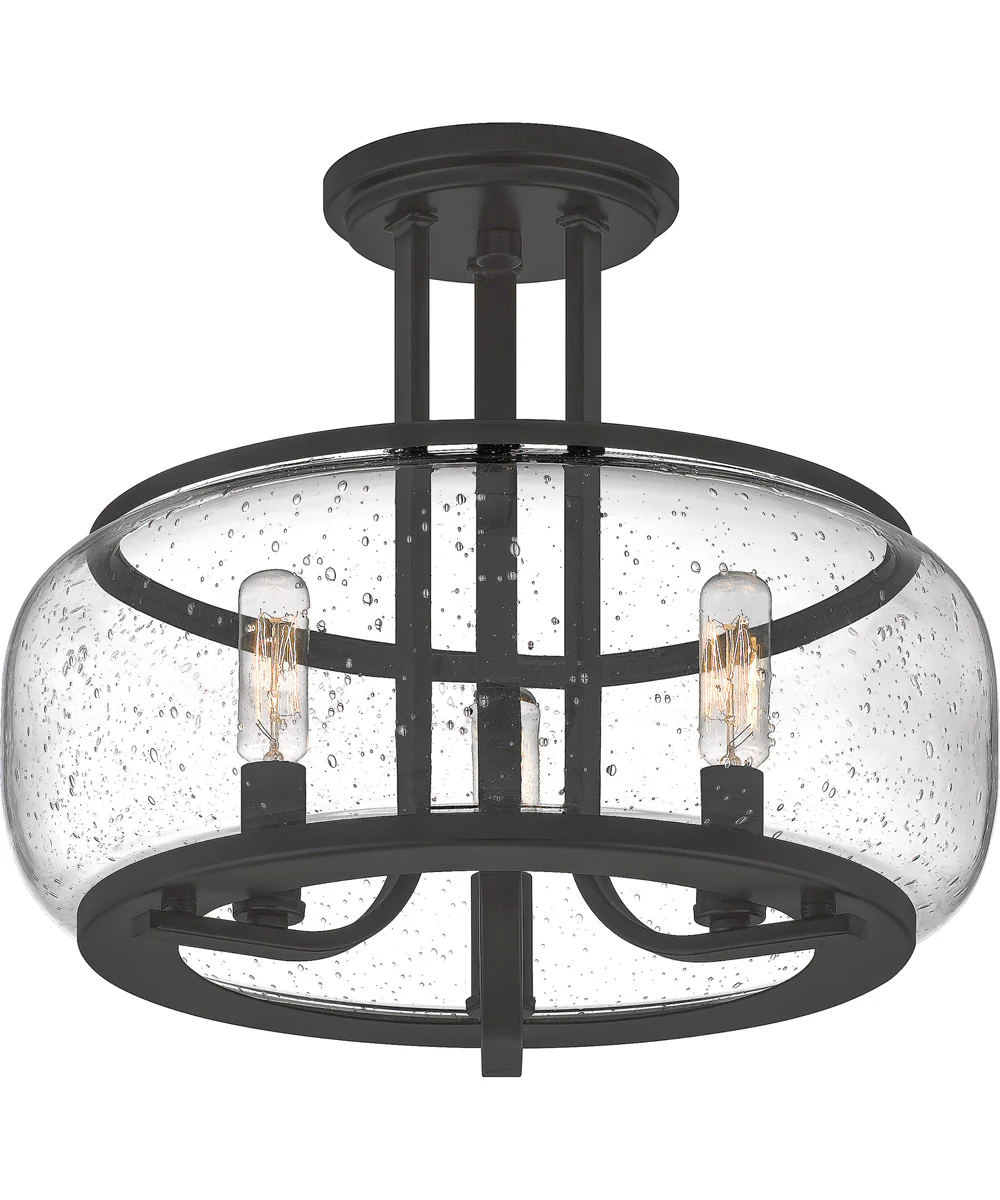 Pruitt Medium 3-light Semi Flush Mount Matte Black - Image 5