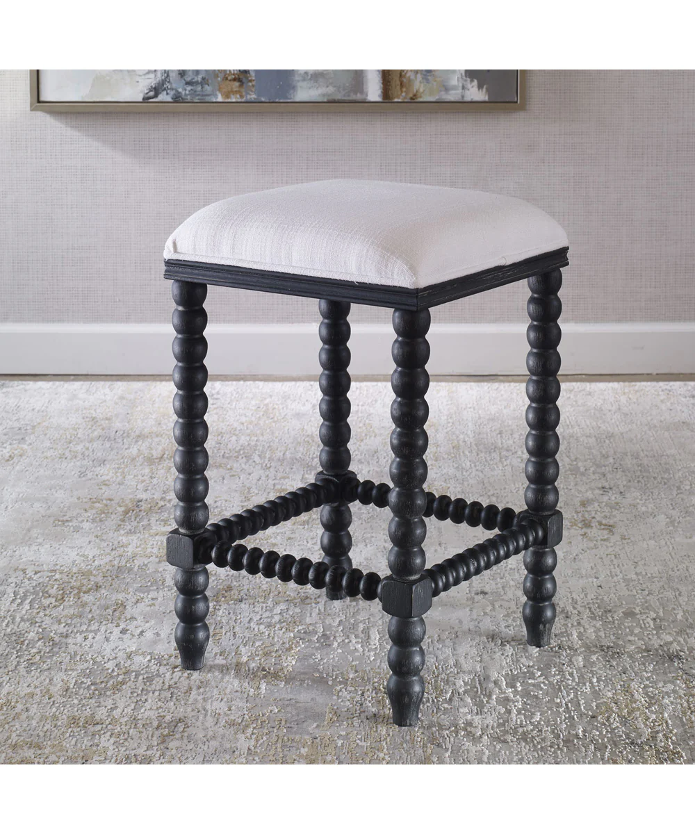 Pryce Black Backless Counter Stool - Image 2