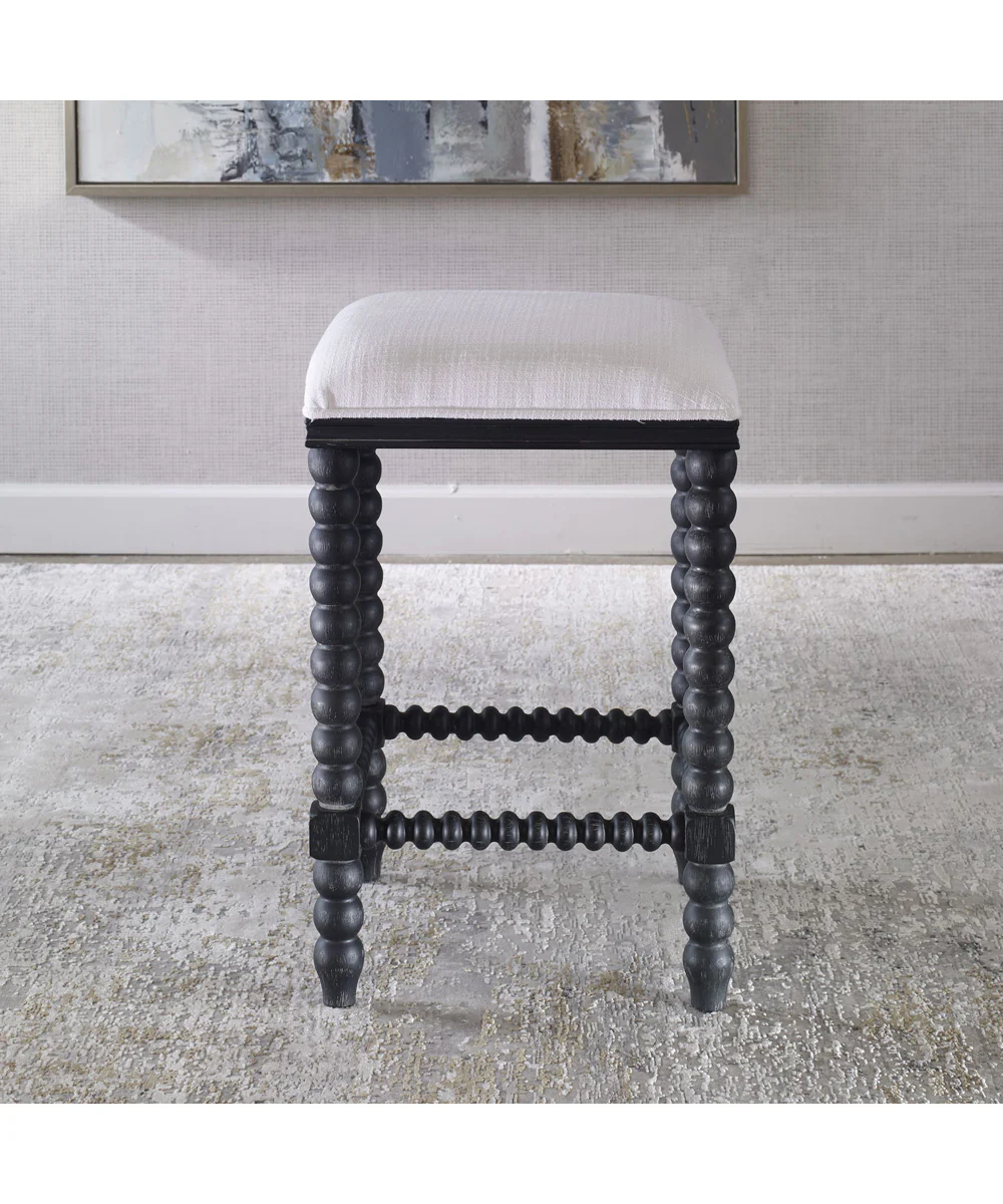 Pryce Black Backless Counter Stool - Image 3