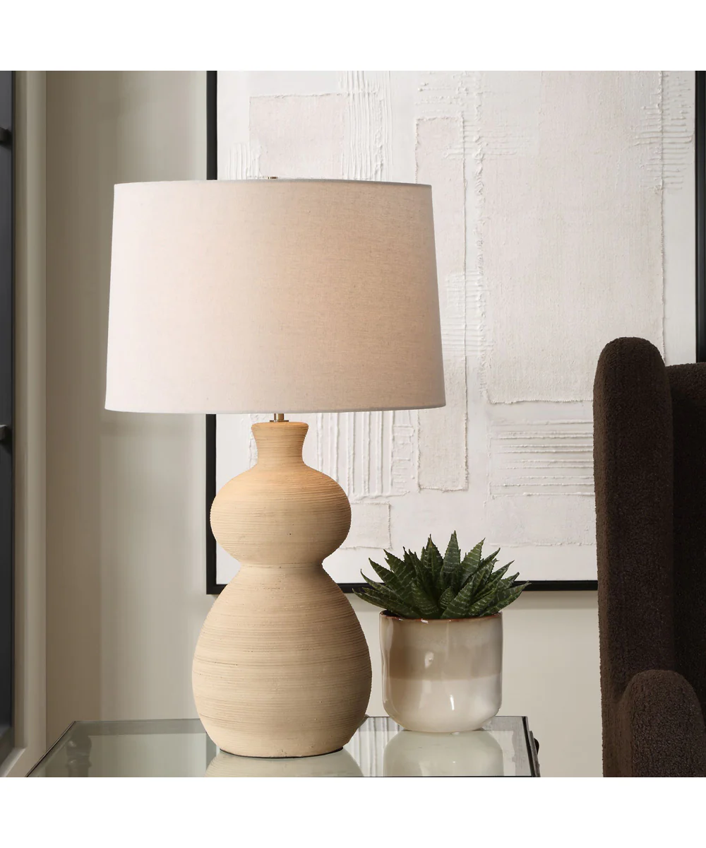 Pueblo Fired Clay Table Lamp - Image 2