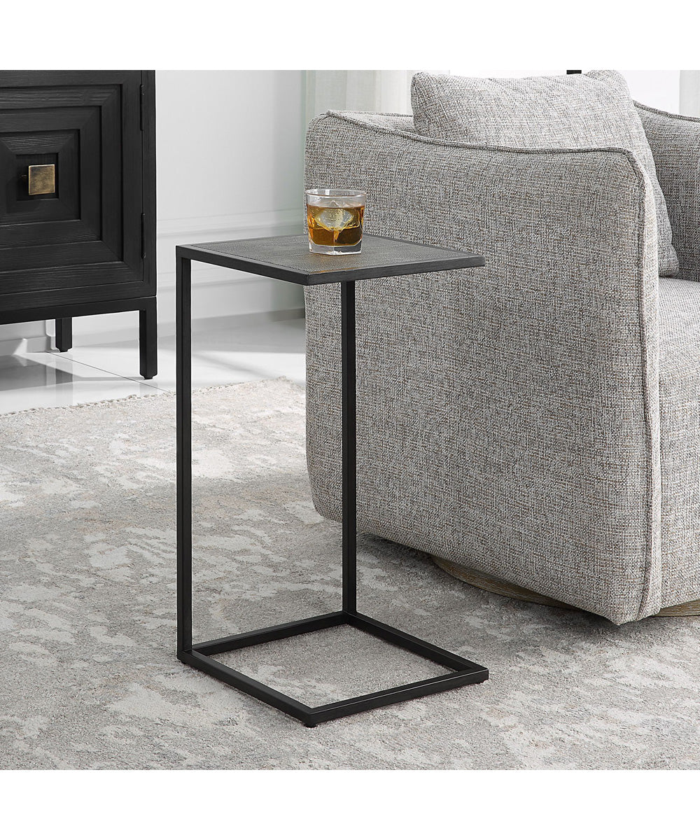 Pull-up-style Table in Antique Black with Gray Shagreen - Image 2
