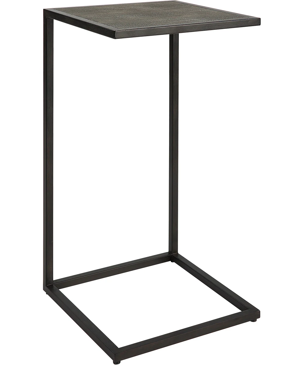 Pull-up-style Table in Antique Black with Gray Shagreen - Image 4