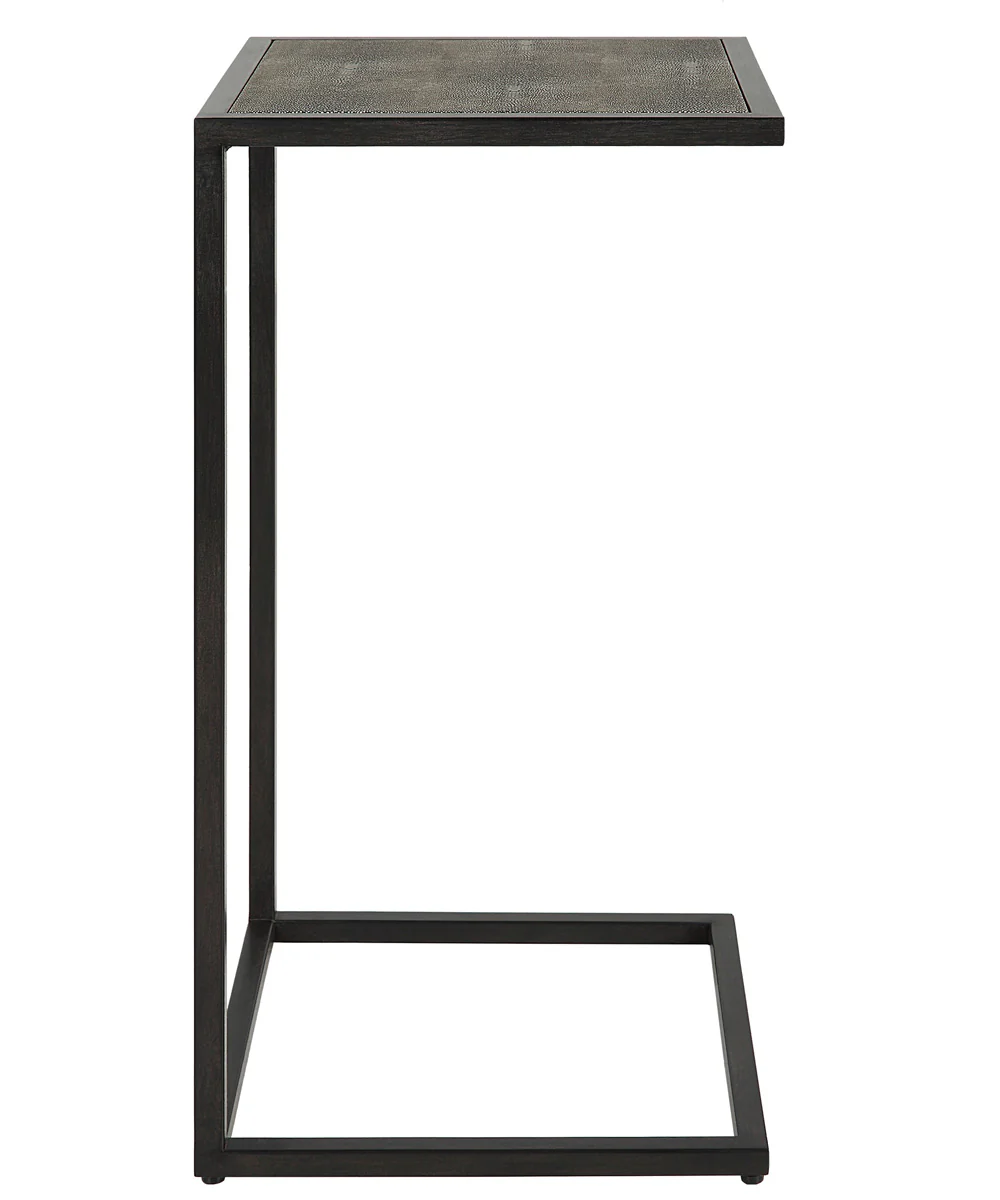 Pull-up-style Table in Antique Black with Gray Shagreen - Image 5