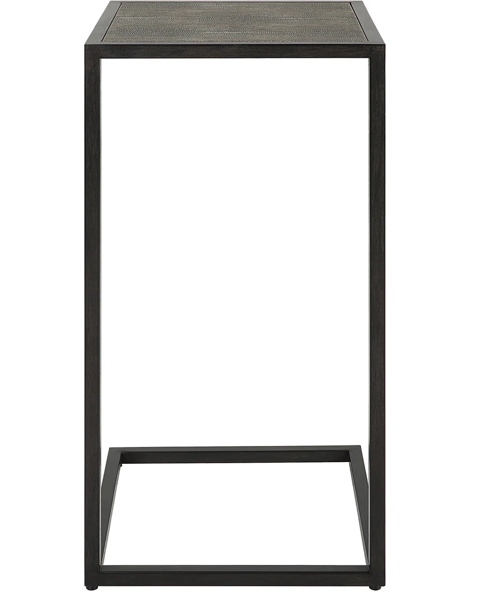 Pull-up-style Table in Antique Black with Gray Shagreen - Image 7