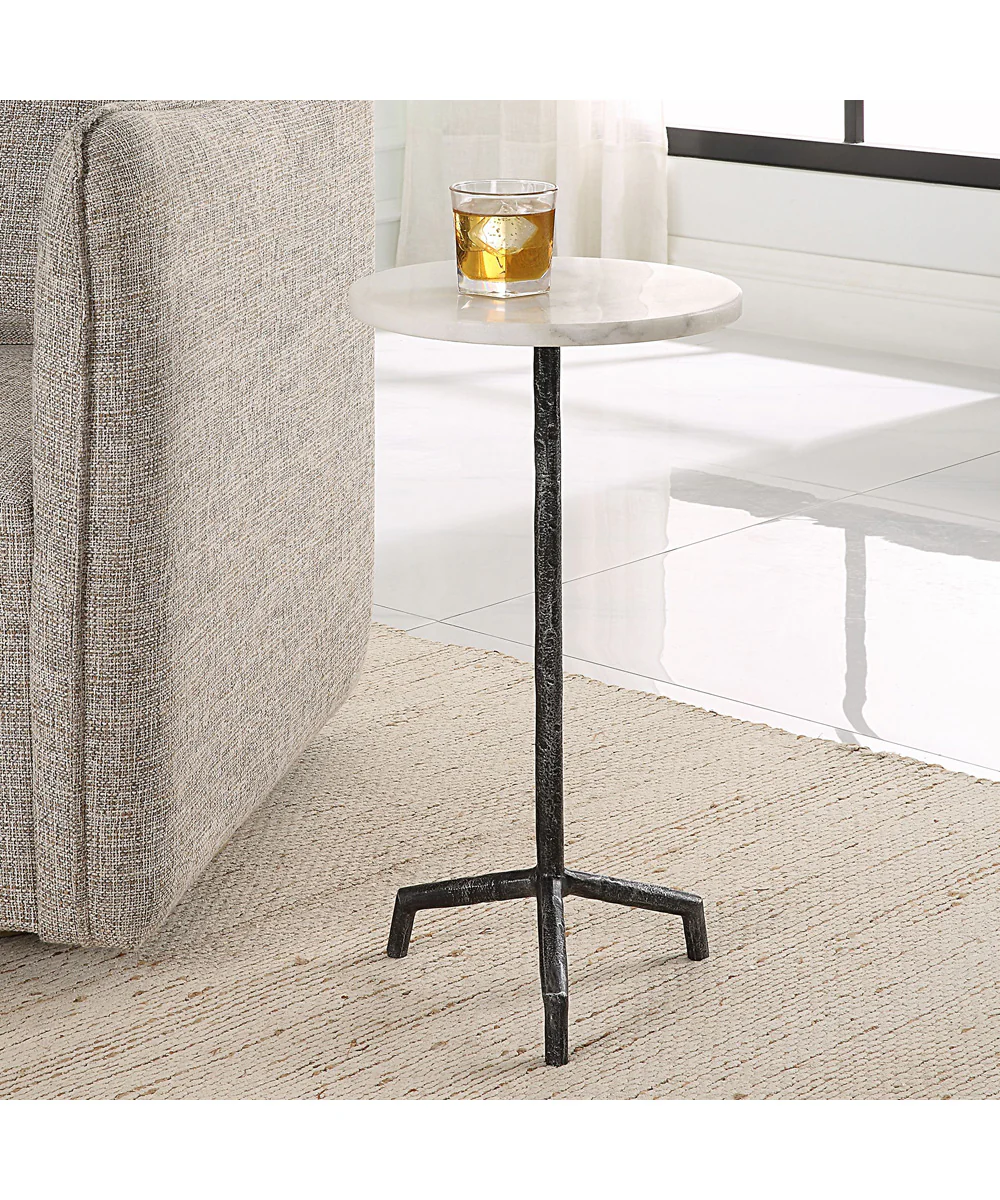 Puritan White Marble Drink Table - Image 2