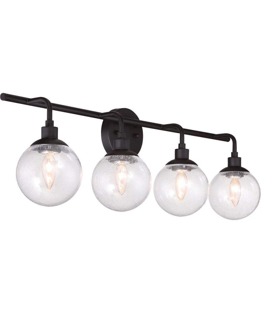Que 4-Light Vanity Flat Black