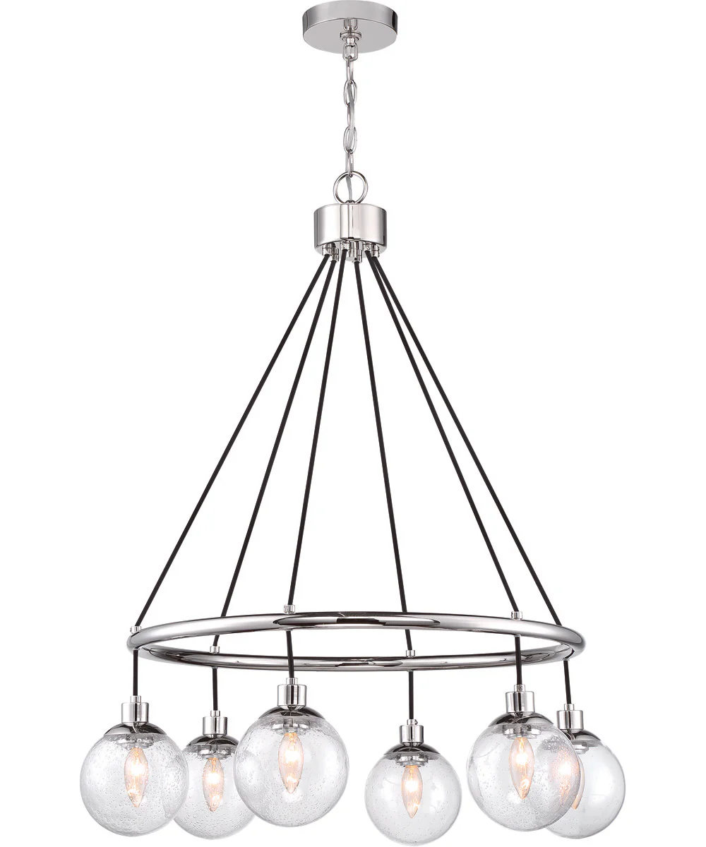 Que 6-Light Chandelier Chrome