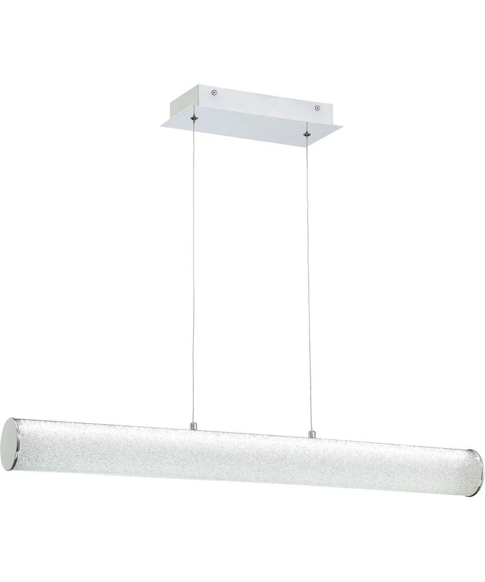 Quilla 1-Light Led Pendant Lamp Chrome/Diamond Acrylic Shade