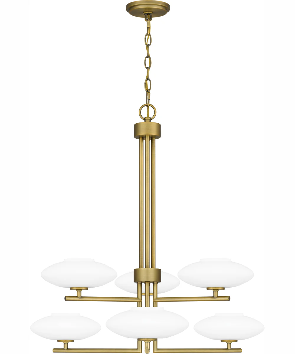 Quoizel Chandelier 6-light Chandelier Aged Brass - Image 2