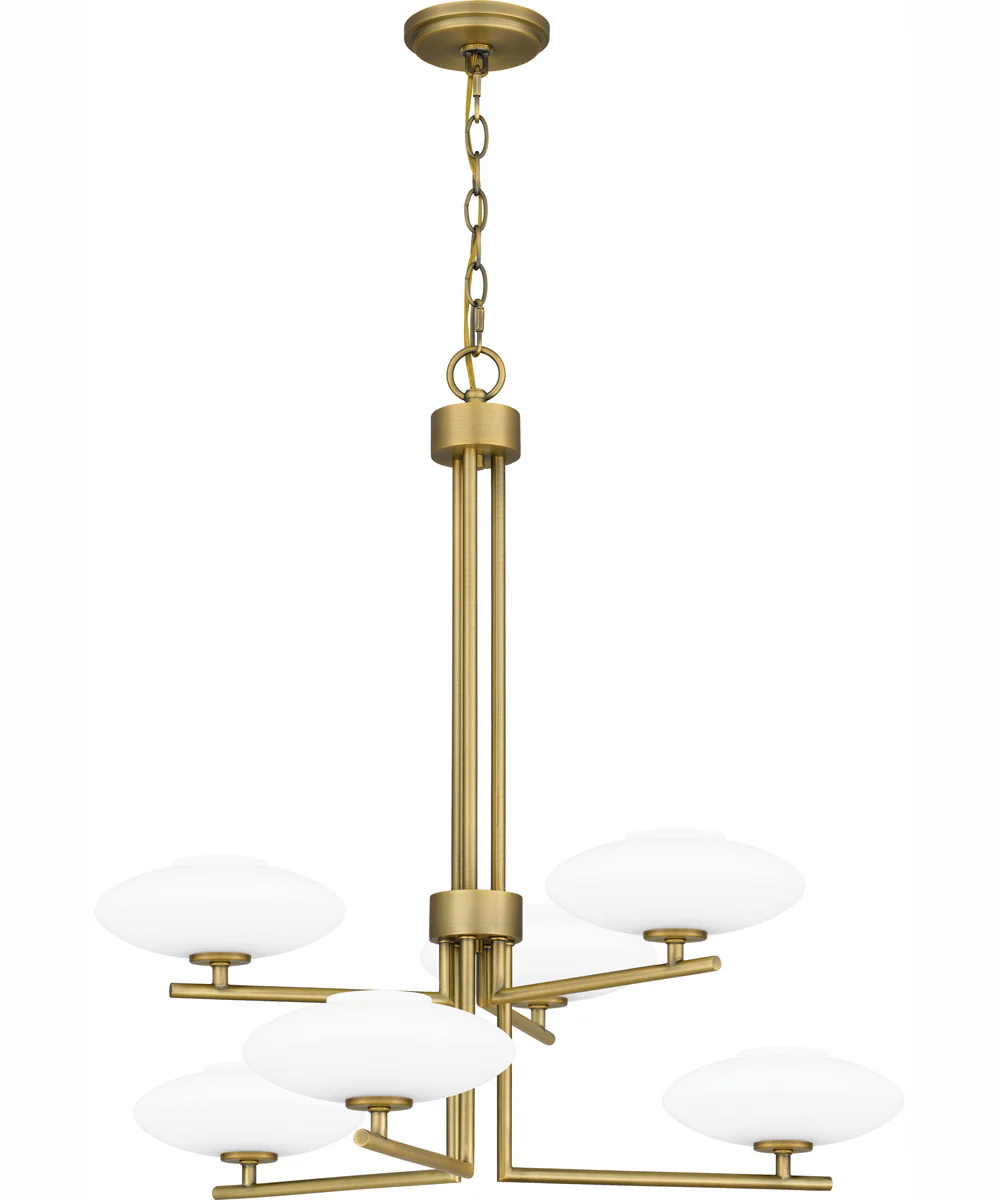 Quoizel Chandelier 6-light Chandelier Aged Brass - Image 4