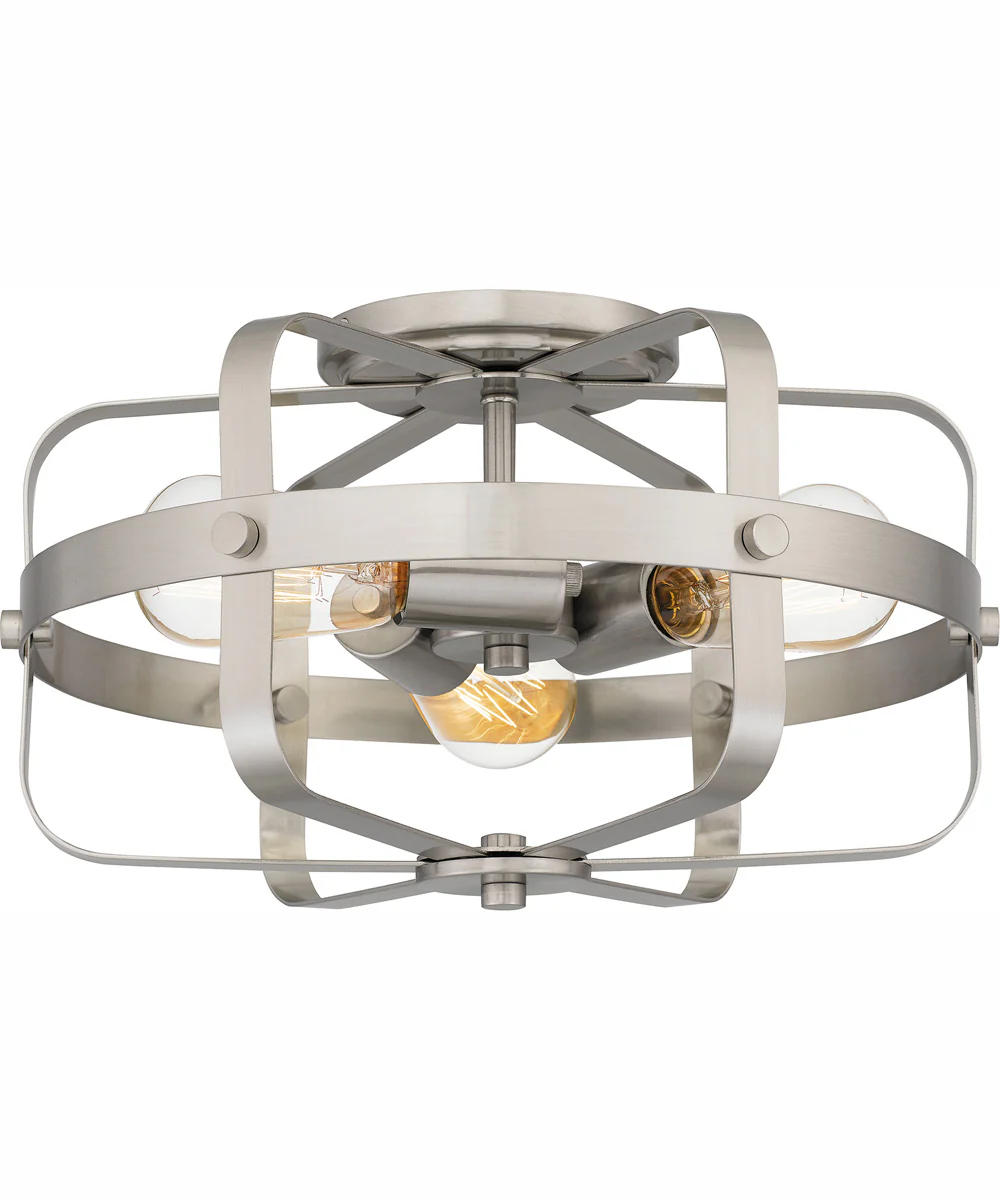 Quoizel Flush Mount Medium 3-light Flush Mount Brushed Nickel - Image 2