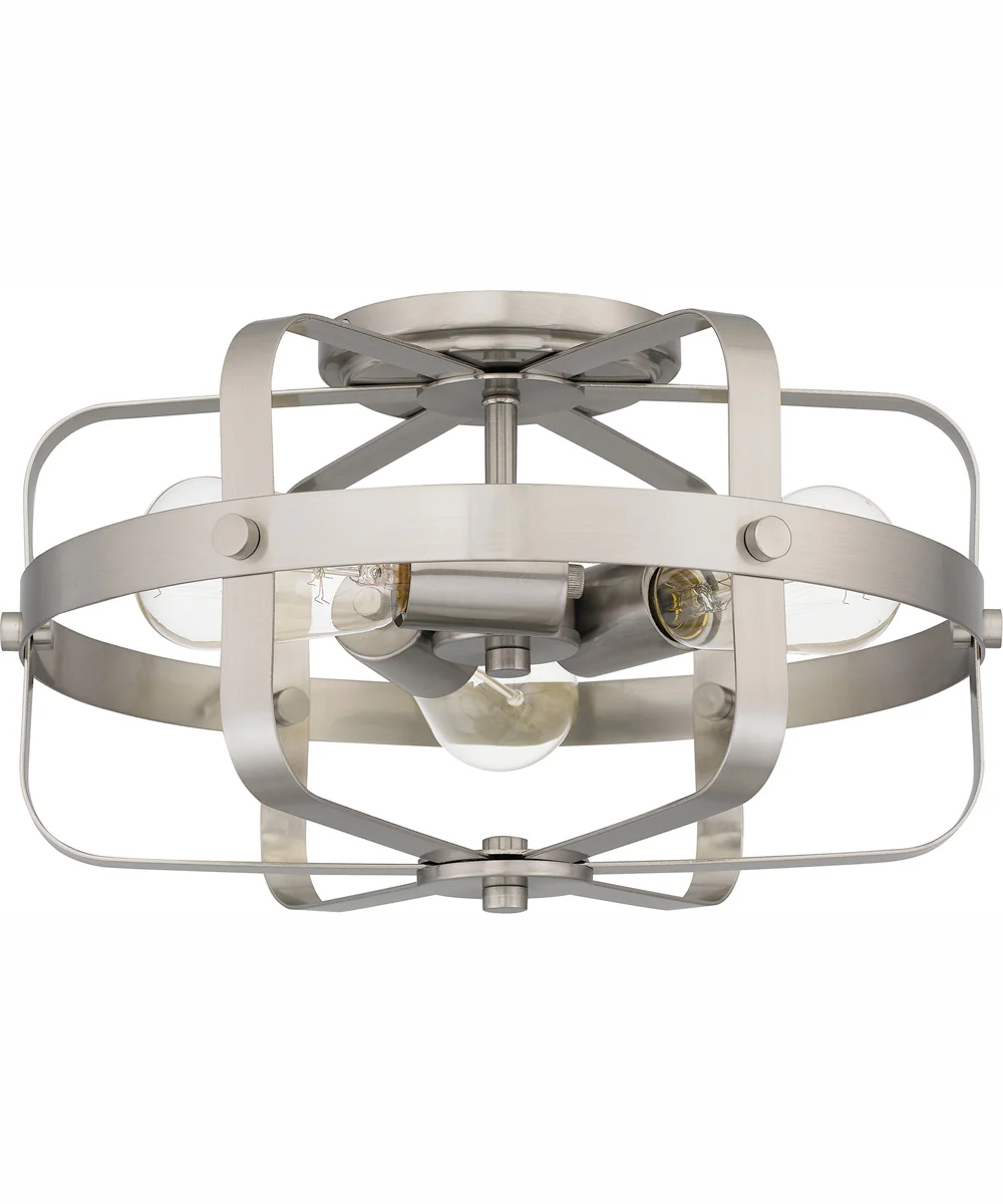 Quoizel Flush Mount Medium 3-light Flush Mount Brushed Nickel - Image 3