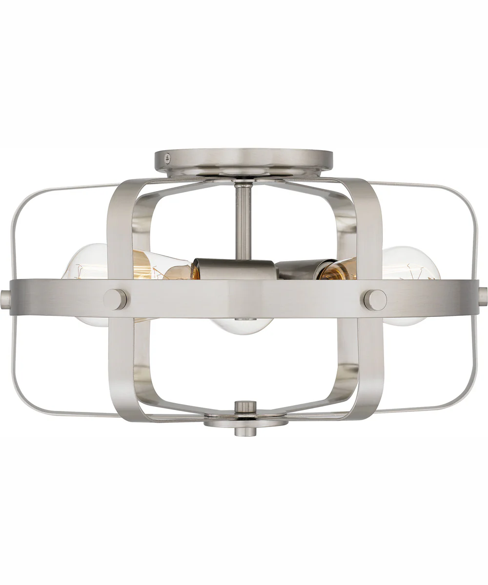 Quoizel Flush Mount Medium 3-light Flush Mount Brushed Nickel - Image 4