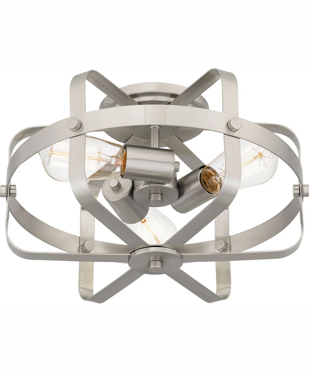 Quoizel Flush Mount Medium 3-light Flush Mount Brushed Nickel - Image 5