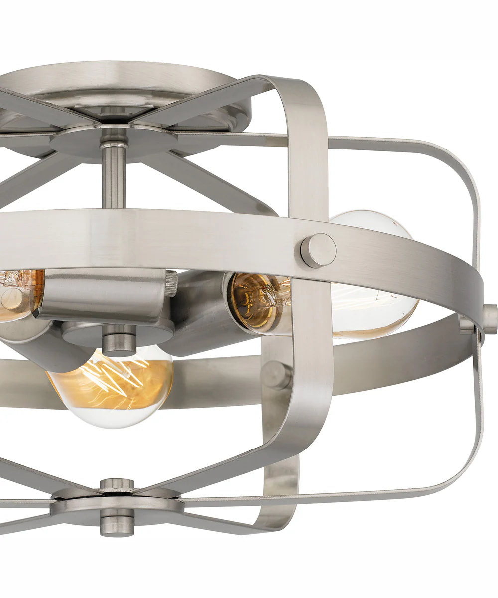 Quoizel Flush Mount Medium 3-light Flush Mount Brushed Nickel - Image 6