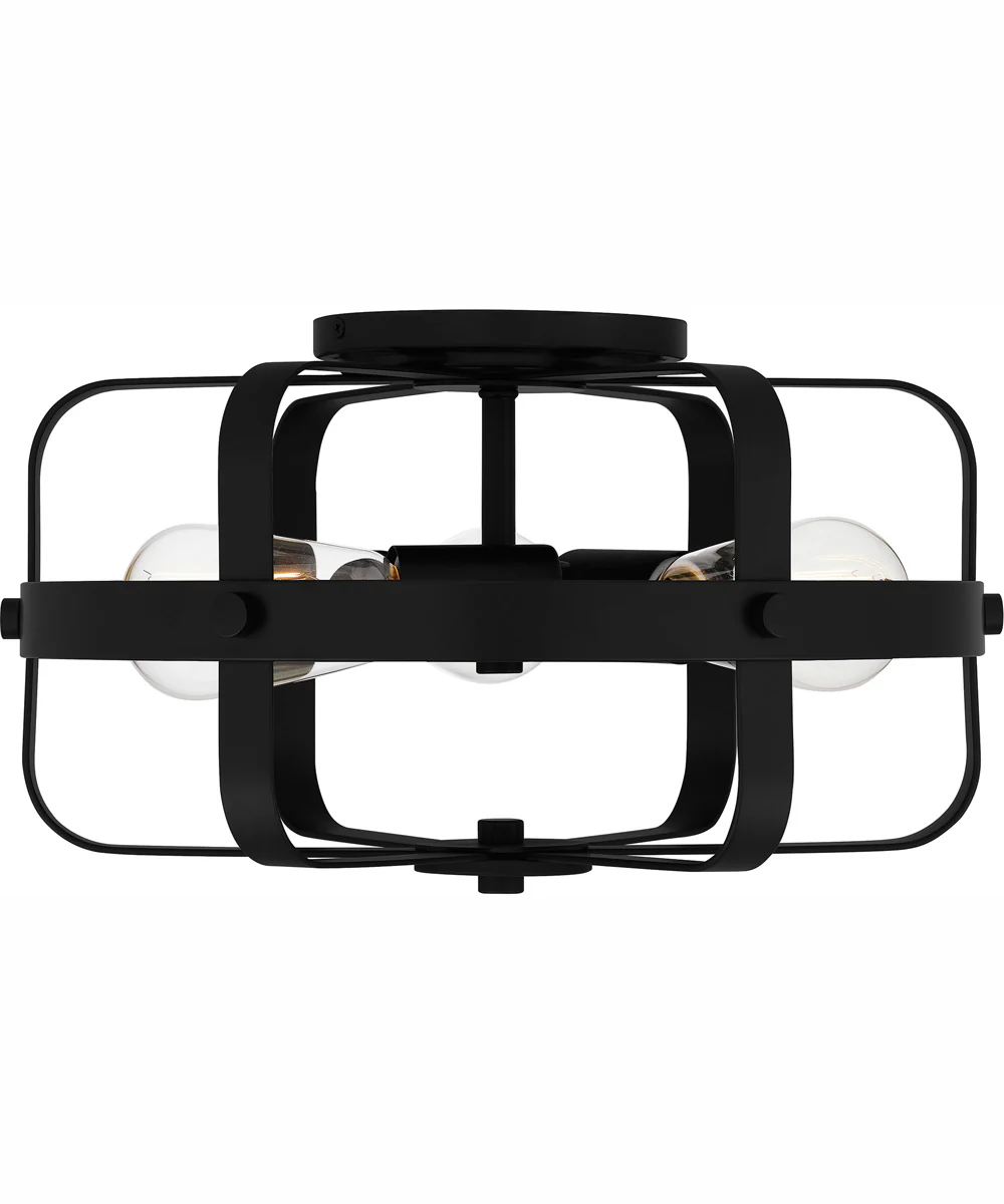 Quoizel Flush Mount Medium 3-light Flush Mount Matte Black - Image 4