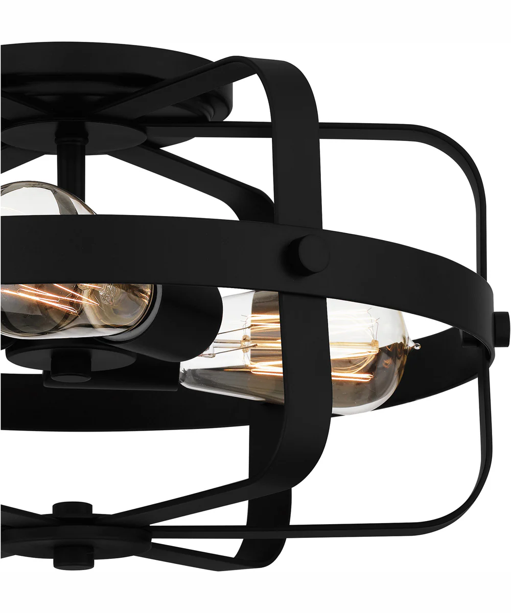 Quoizel Flush Mount Medium 3-light Flush Mount Matte Black - Image 6