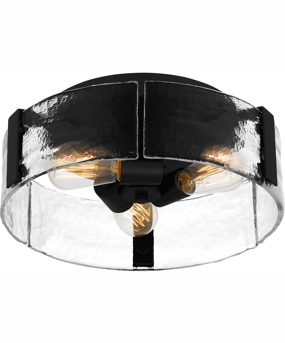 Quoizel Flush Mount Medium 3-light Flush Mount Matte Black - Image 5