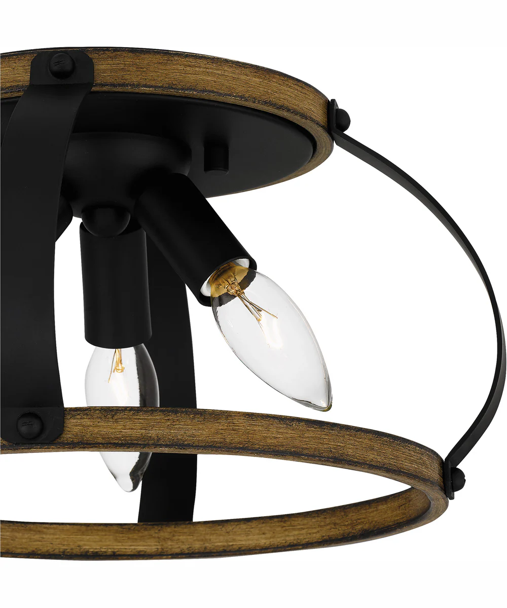 Quoizel Flush Mount Medium 3-light Flush Mount Matte Black - Image 6