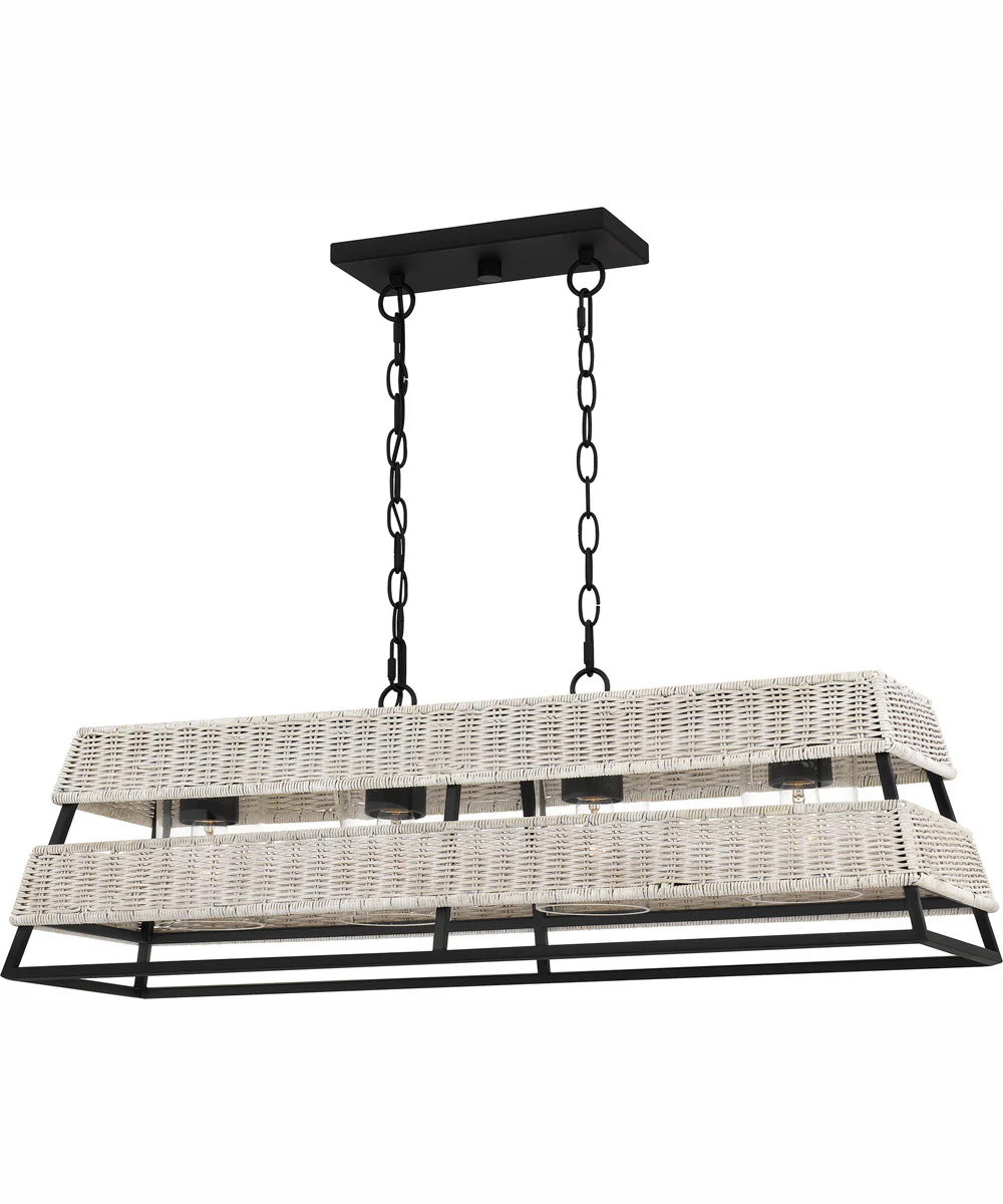 Quoizel Linear Chandelier 4-light Island Light Earth Black