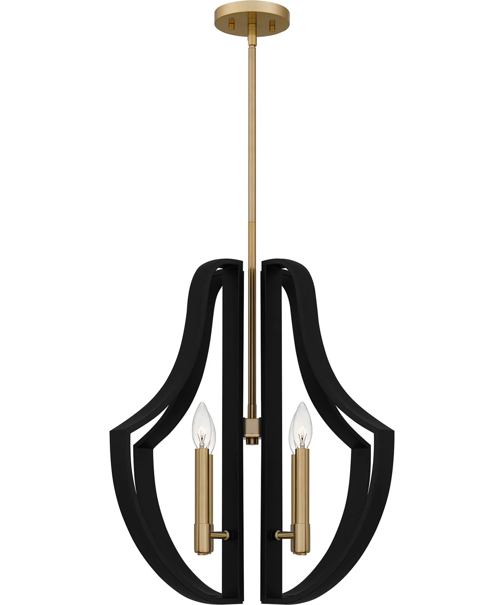Quoizel Pendant 4-light Pendant Matte Black - Image 3