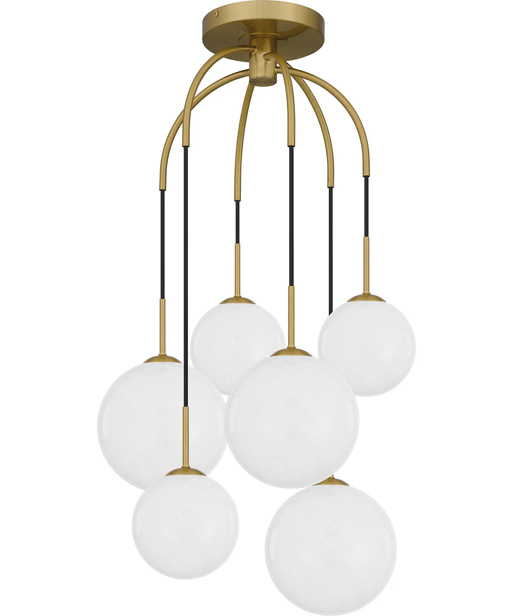 Quoizel Semi-Flush Mount 6-light Pendant Aged Brass - Image 2