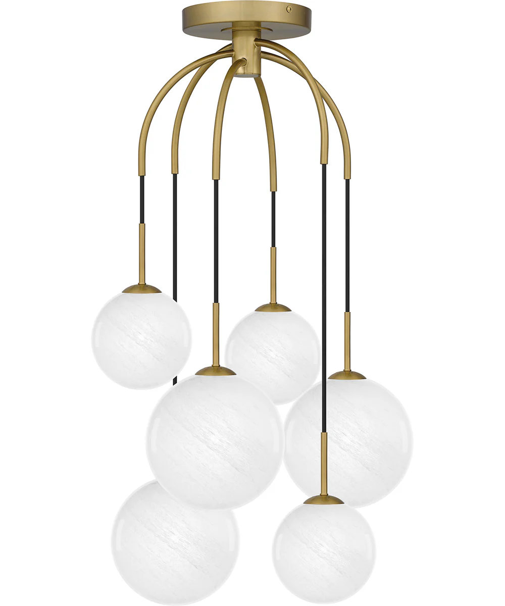 Quoizel Semi-Flush Mount 6-light Pendant Aged Brass - Image 3