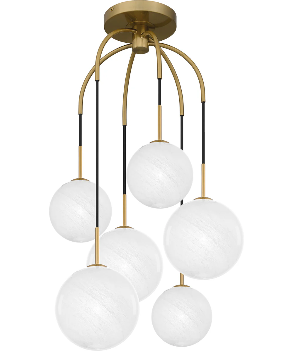 Quoizel Semi-Flush Mount 6-light Pendant Aged Brass - Image 4