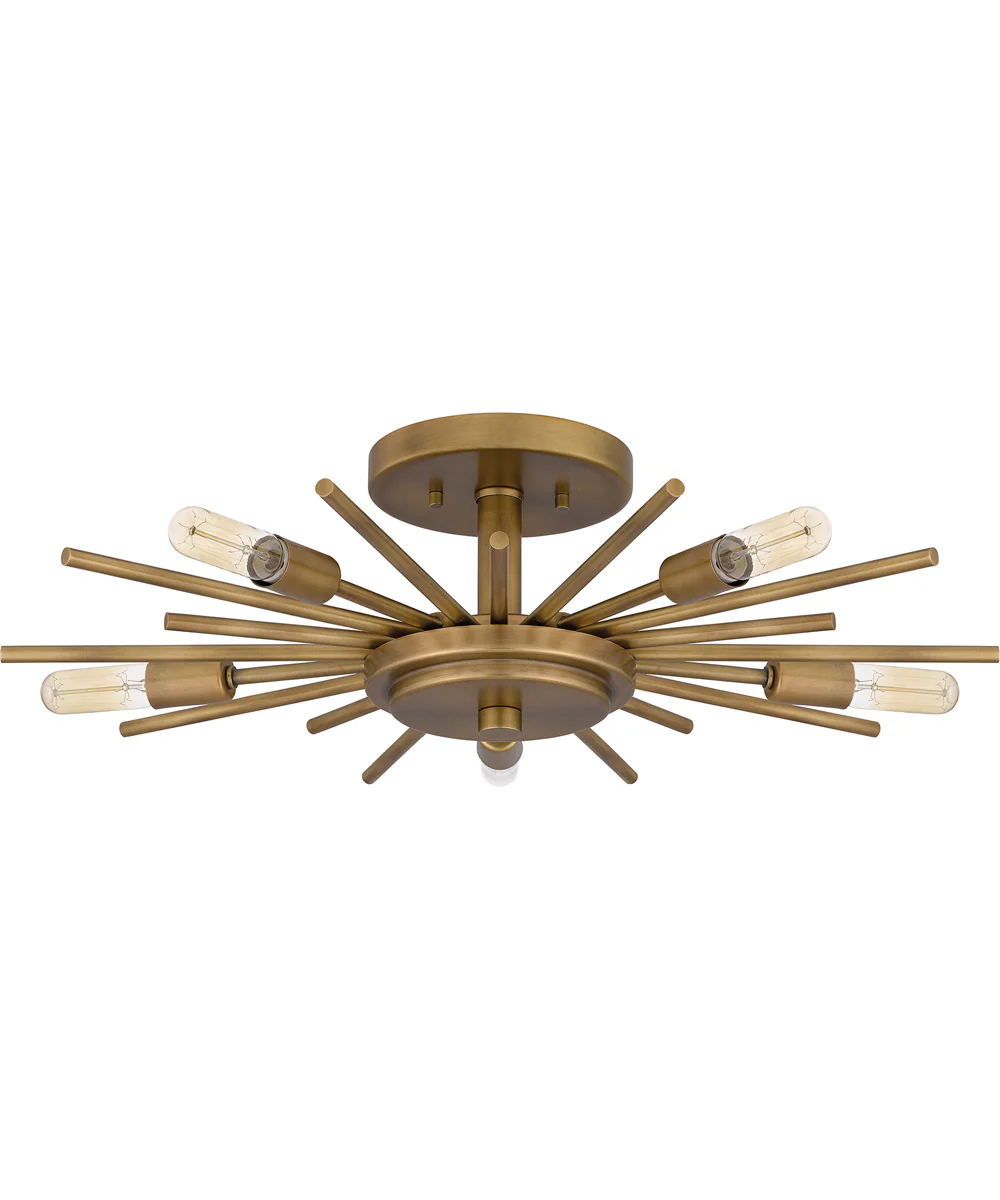 Quoizel Semi-Flush Mount Extra Large 5-light Semi Flush Mount Weathered Brass - Image 2