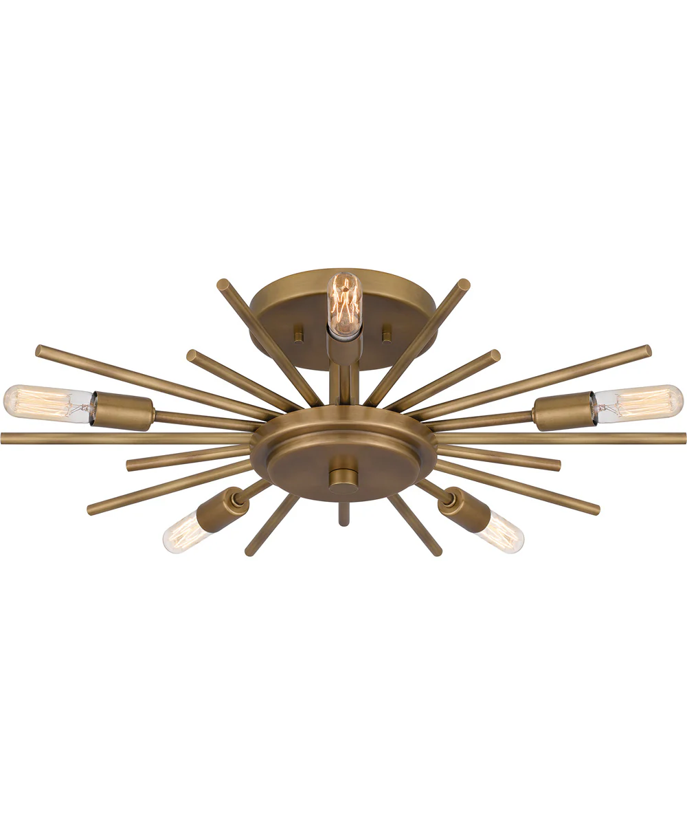 Quoizel Semi-Flush Mount Extra Large 5-light Semi Flush Mount Weathered Brass - Image 3