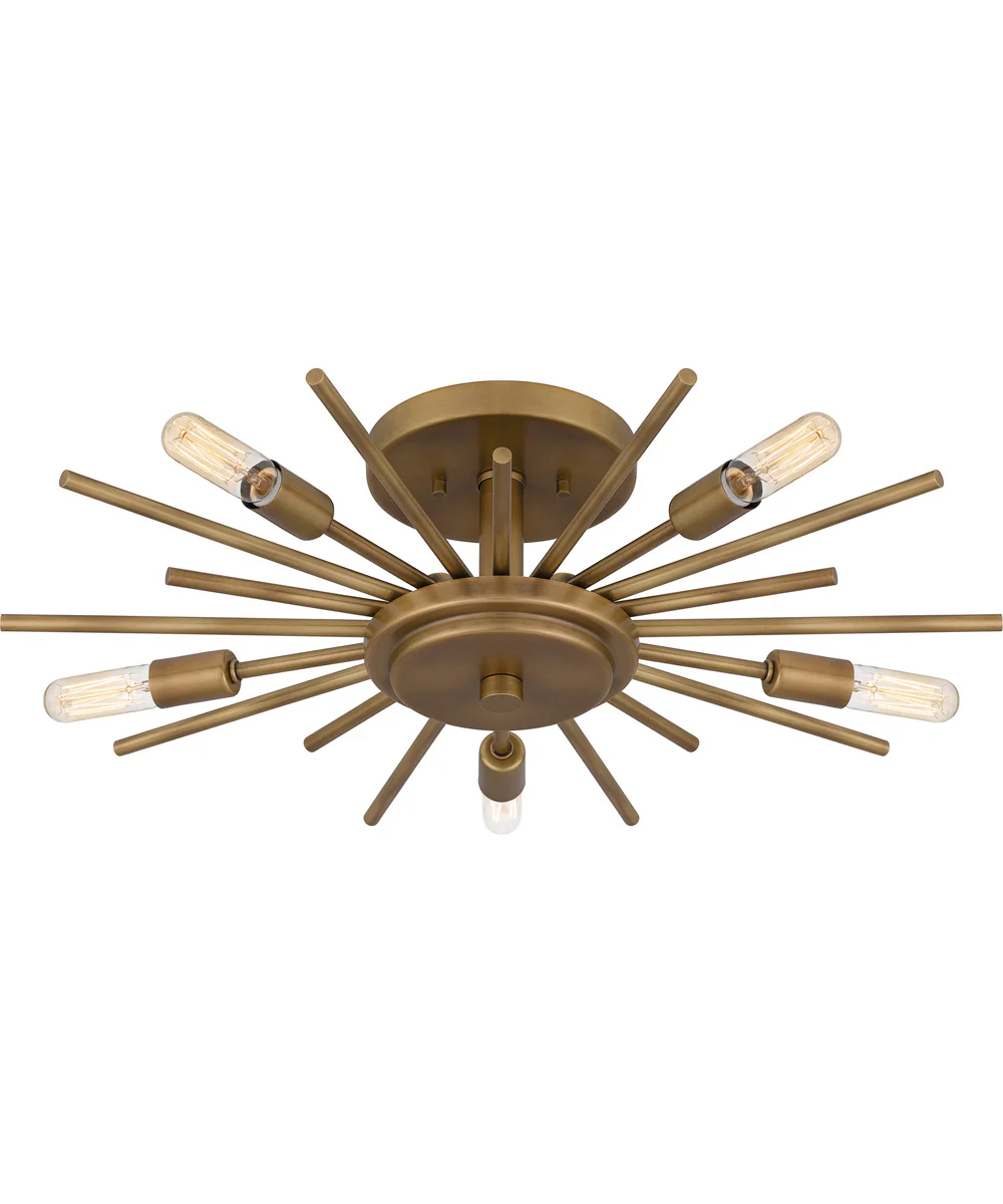 Quoizel Semi-Flush Mount Extra Large 5-light Semi Flush Mount Weathered Brass - Image 4