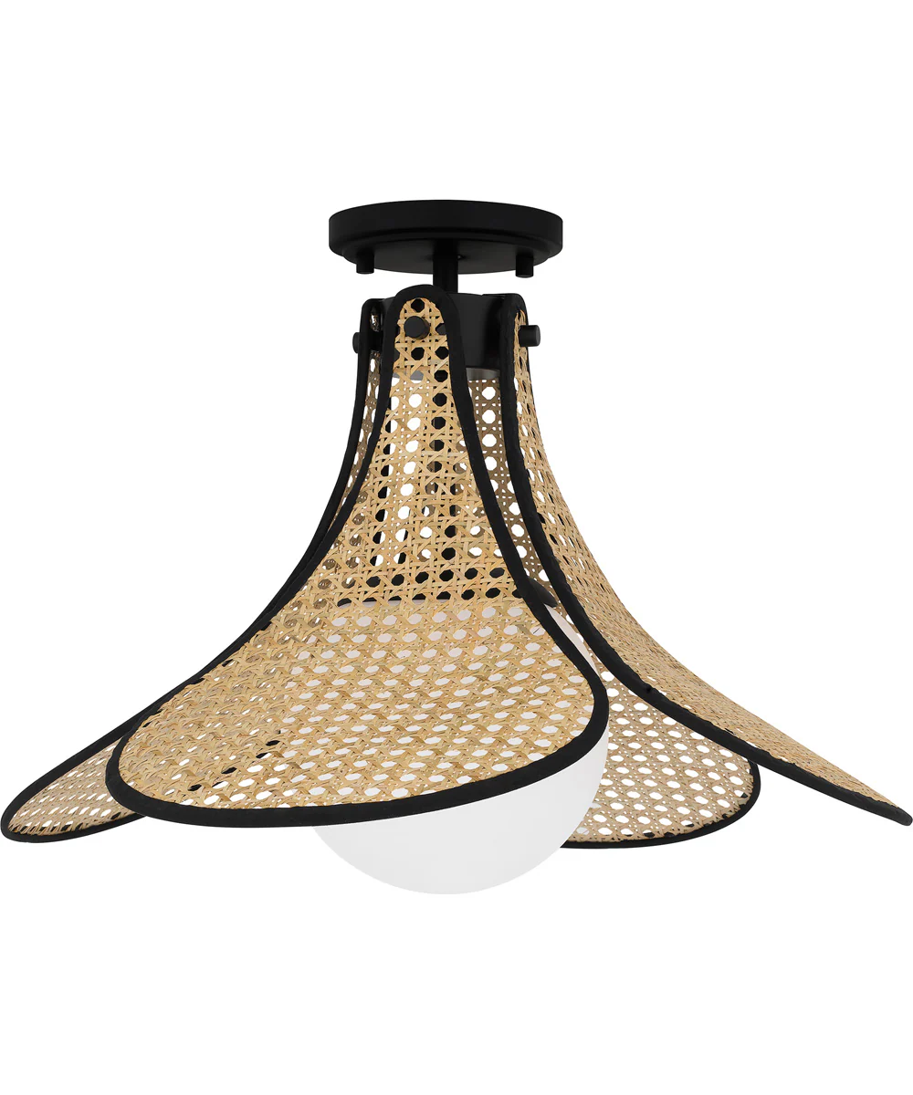 Quoizel Semi-Flush Mount Large 1-light Semi Flush Mount Matte Black - Image 2