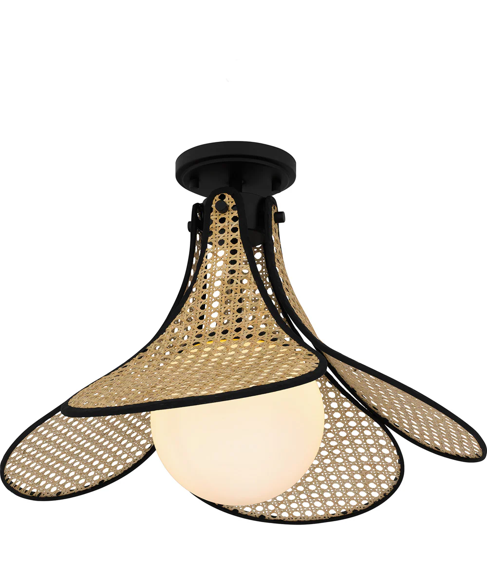 Quoizel Semi-Flush Mount Large 1-light Semi Flush Mount Matte Black - Image 4